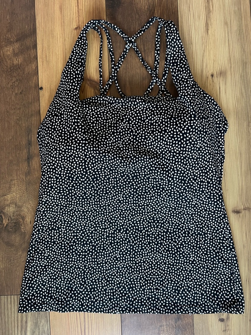 NWOT BuffBunny Black and White bossy print tank with built in bra XL